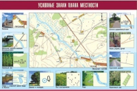 Таблица демонстрационная "Условные знаки плана местности" (винил 100x140) - «globural.ru» - Балашиха