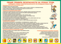 Таблица Общие правила безопасности на уроках труда 1000*1400 винил	  - «globural.ru» - Балашиха