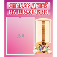 Стенд "Список детей на шкафчики" - «globural.ru» - Балашиха