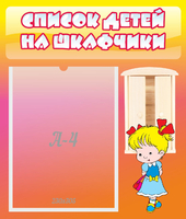 Стенд "Список детей на шкафчики" №6 - «globural.ru» - Балашиха