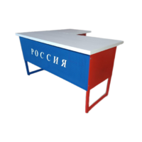 Стол преподавателя "Патриот" угловой с выкатной тумбой - «globural.ru» - Балашиха