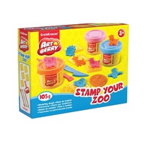 Пластилин на растительной основе Artberry/Stamp Your Zoo 3 бан./35 г со штампами - «globural.ru» - Балашиха