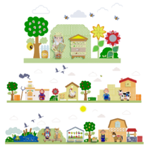 Набор декоративно-развивающих панелей "Деревенька" - «globural.ru» - Балашиха