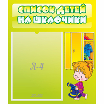 Стенд "Список детей на шкафчики" №5 - «globural.ru» - Балашиха