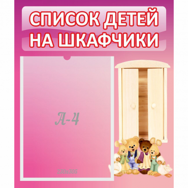 Стенд "Список детей на шкафчики" - «globural.ru» - Балашиха